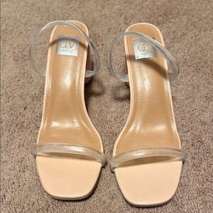 DV by Dolce Vita Nude Clear-Strap Block Heel Sandals